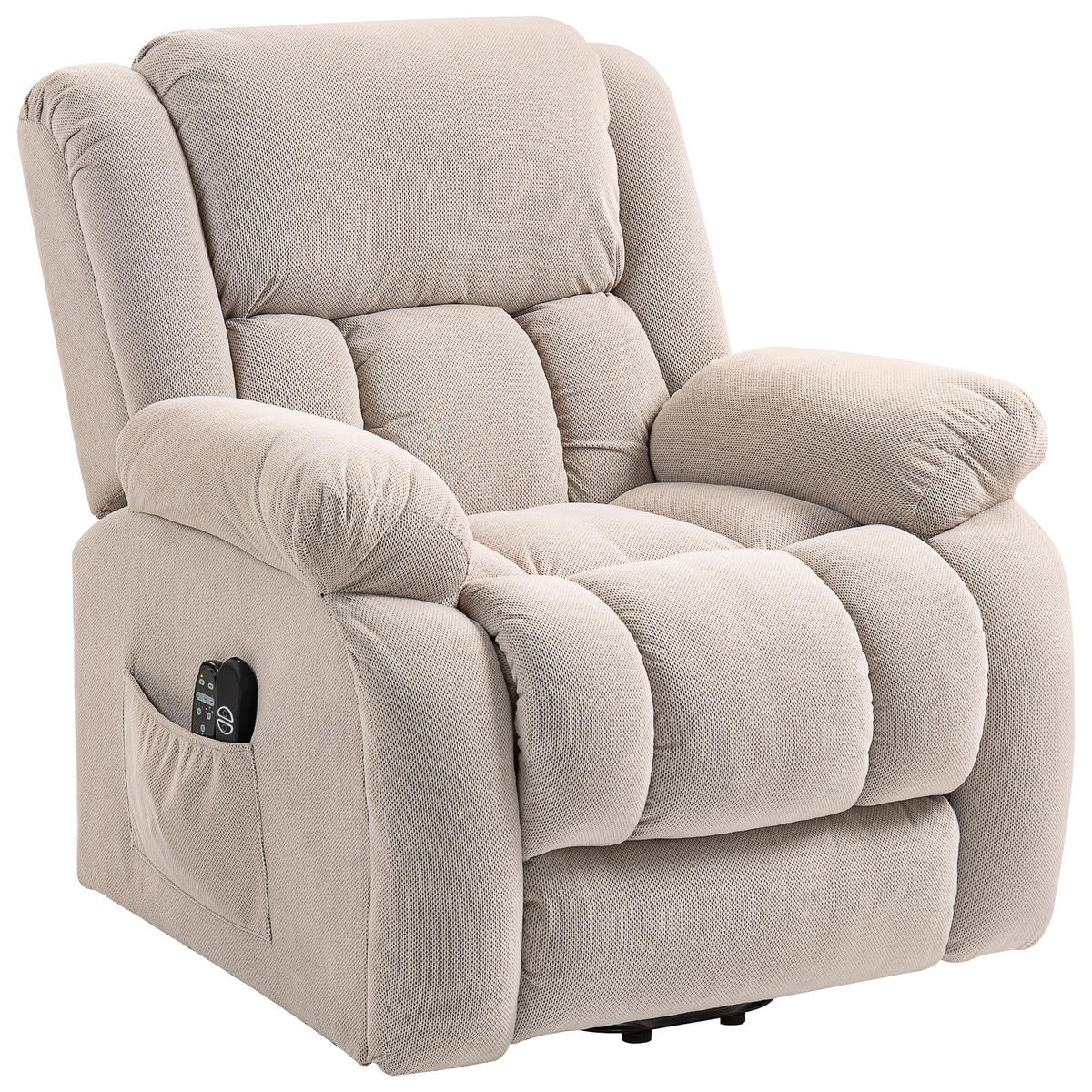 MASSAGESESSEL DE-15434 elektrisch mit Massage, Heizung und Aufstehhilfe - Beige, Metall (104/100/93cm) - ComfortXL