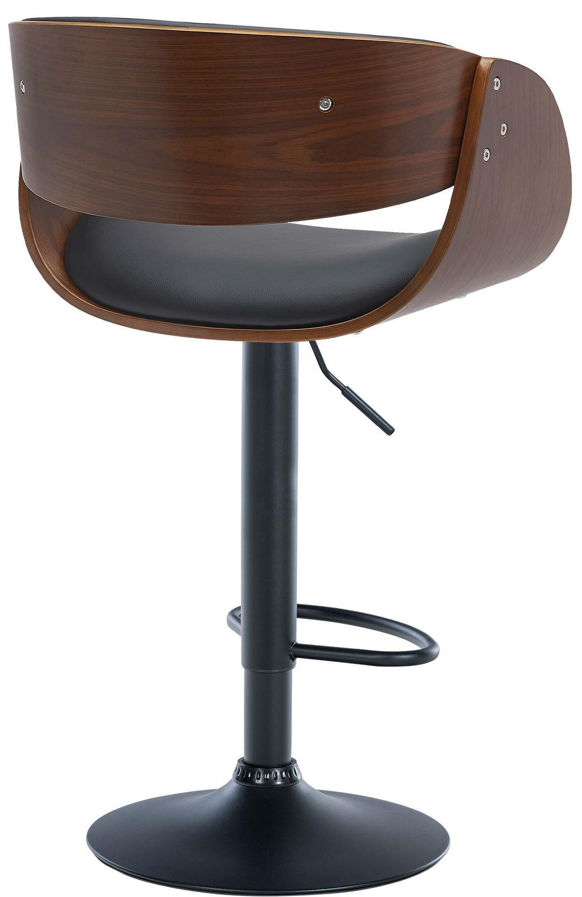BARHOCKER 2er Set Lederlook walnuss/schwarz - Walnussfarben/Schwarz, Textil (52/87/52cm) - CLP
