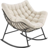 SCHAUKELSTUHL Tami, 93 x 99,5 x 89 cm, beige - Beige, Kunststoff (93/89/99.5cm) - tectake