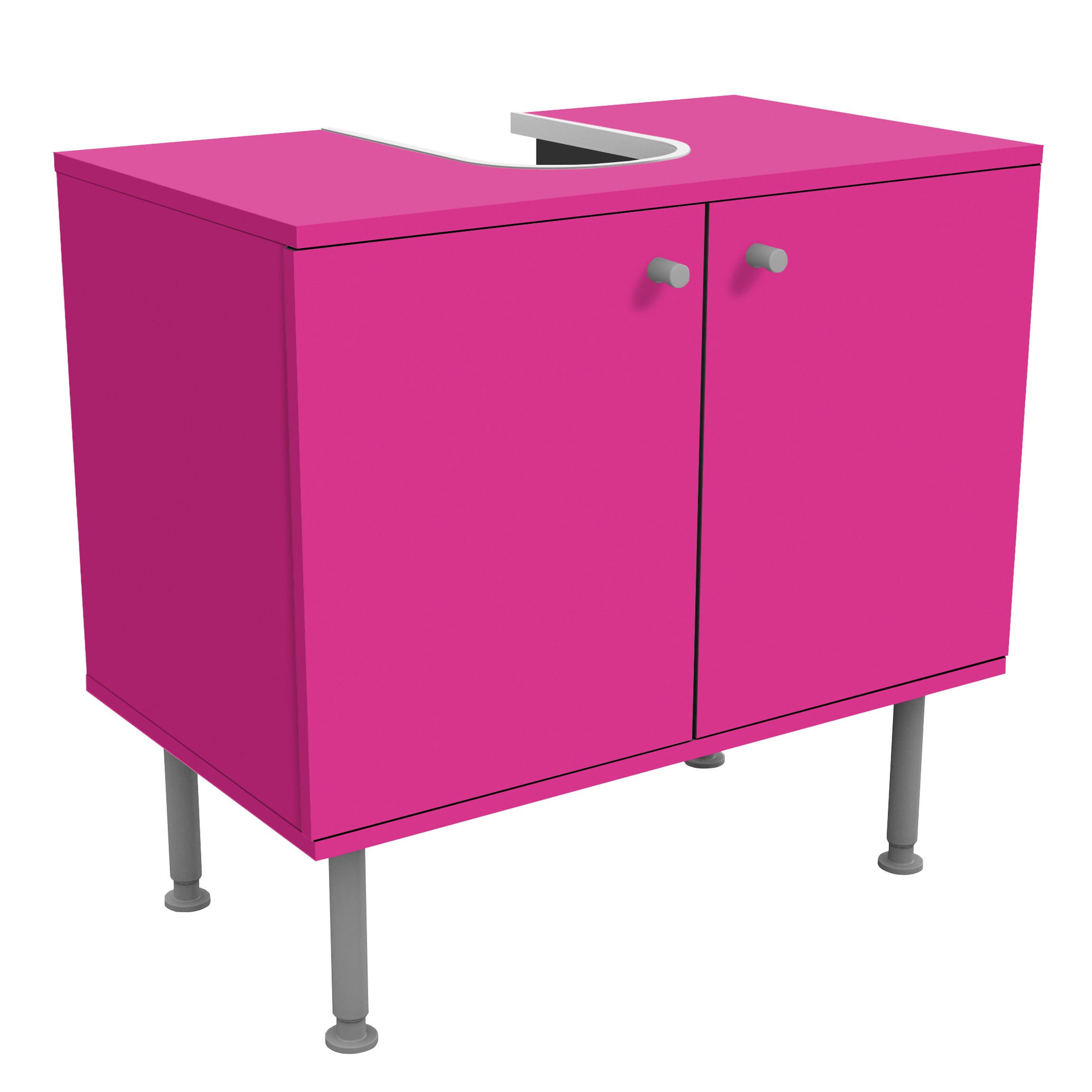 WASCHBECKENUNTERSCHRANK Colour Pink 60/55/35 cm - Pink, Holzwerkstoff (60/55/35cm) - Bilderwelten