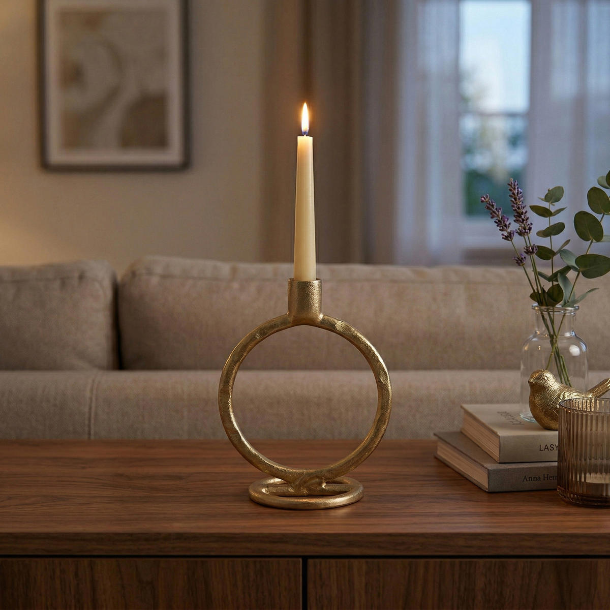 DEKO-KERZENSTÄNDER golden 10/15/19 cm - Goldfarben, Metall (15/19/10cm) - Home Styling Collection