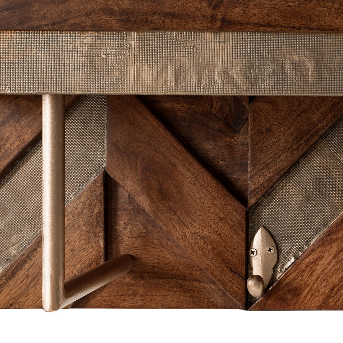 WANDGARDEROBE - Akazie massiv / Metall - Akaziefarben, Metall (81/30/25cm) - home24