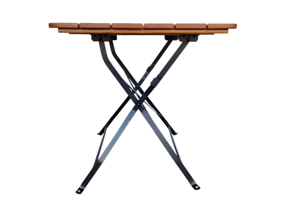 BIERGARTENTISCH BERGTAL 74x120x70cm Klappbar Eschenholz Schwarz/Braun 6 Personen - Braun, Holz (70/120/74cm) - CHEFGASTRO