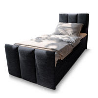 POSTEL BOXSPRING LAGO 90x200 cm, s matrací a úložným prostorem, černá - černá, kompozitní dřevo/textil (90/200cm) - MASSENO