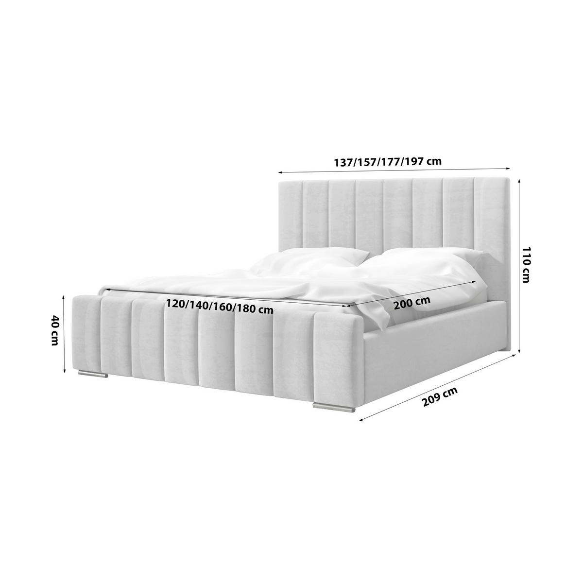 POLSTERBETT Doppelbett Gailes 140x200 cm Grau - Grau, Textil (140/200cm) - Fedve