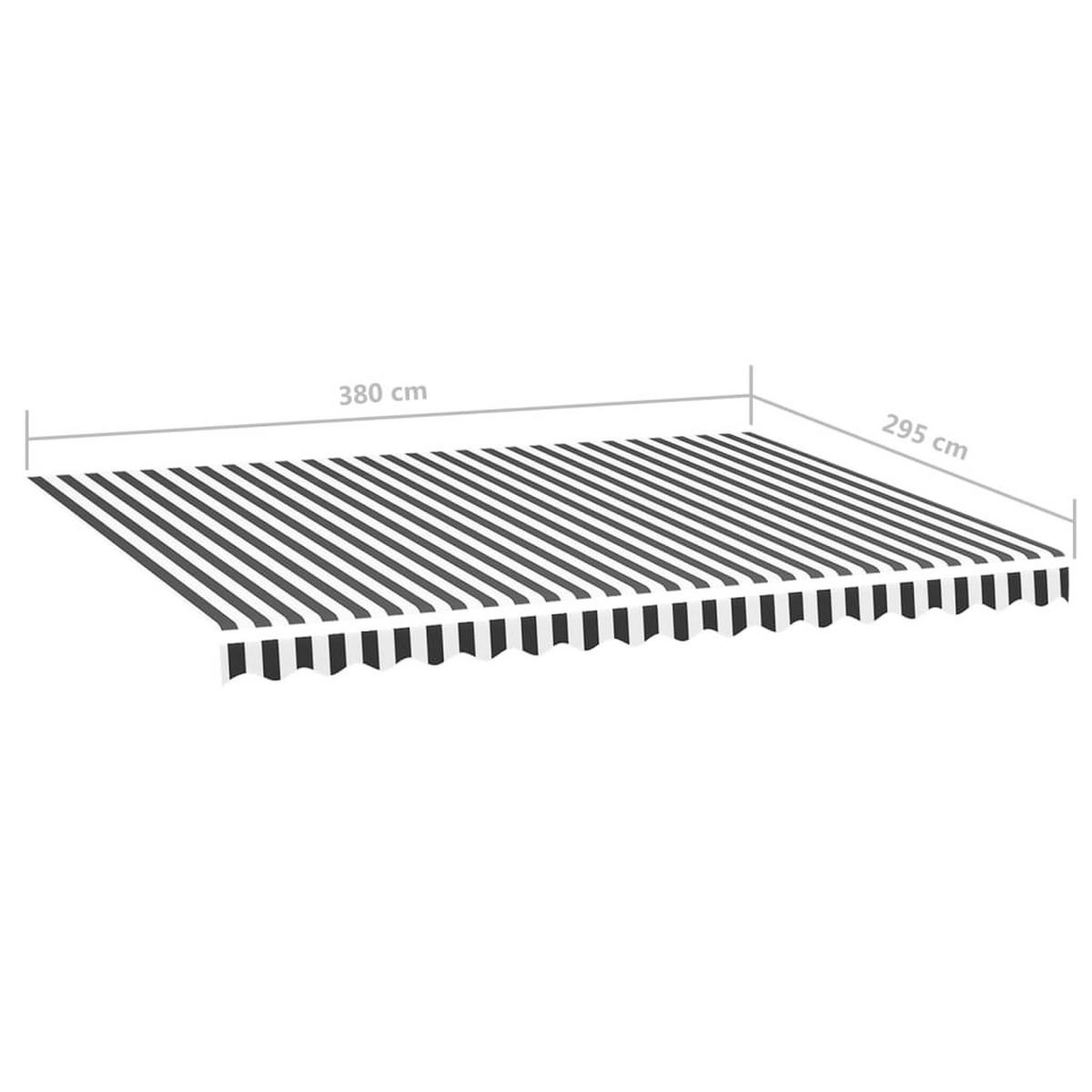 MARKISENBESPANNUNG Anthrazit Und Weiß 4/3 M - Anthrazit, Textil (295/1/380cm) - vidaXL