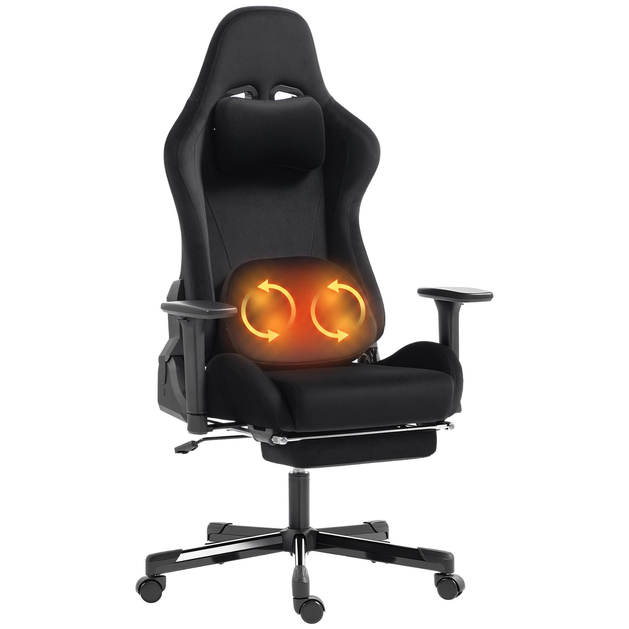 GAMING-STUHL Schwarz 73.0/70.5/137.5 cm - Schwarz, Textil (70.5/137.5/73cm)