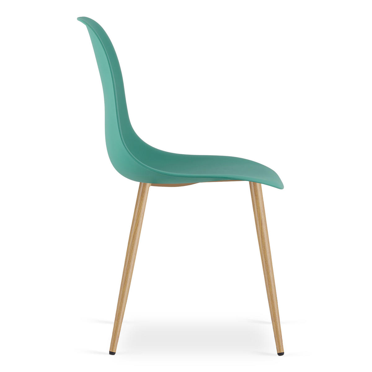 ESSZIMMERSTUHL 3-er Set KALEO grüner Sitz, natürliche Beine - Naturfarben/Grün, Kunststoff (46/84/51cm) - Valora
