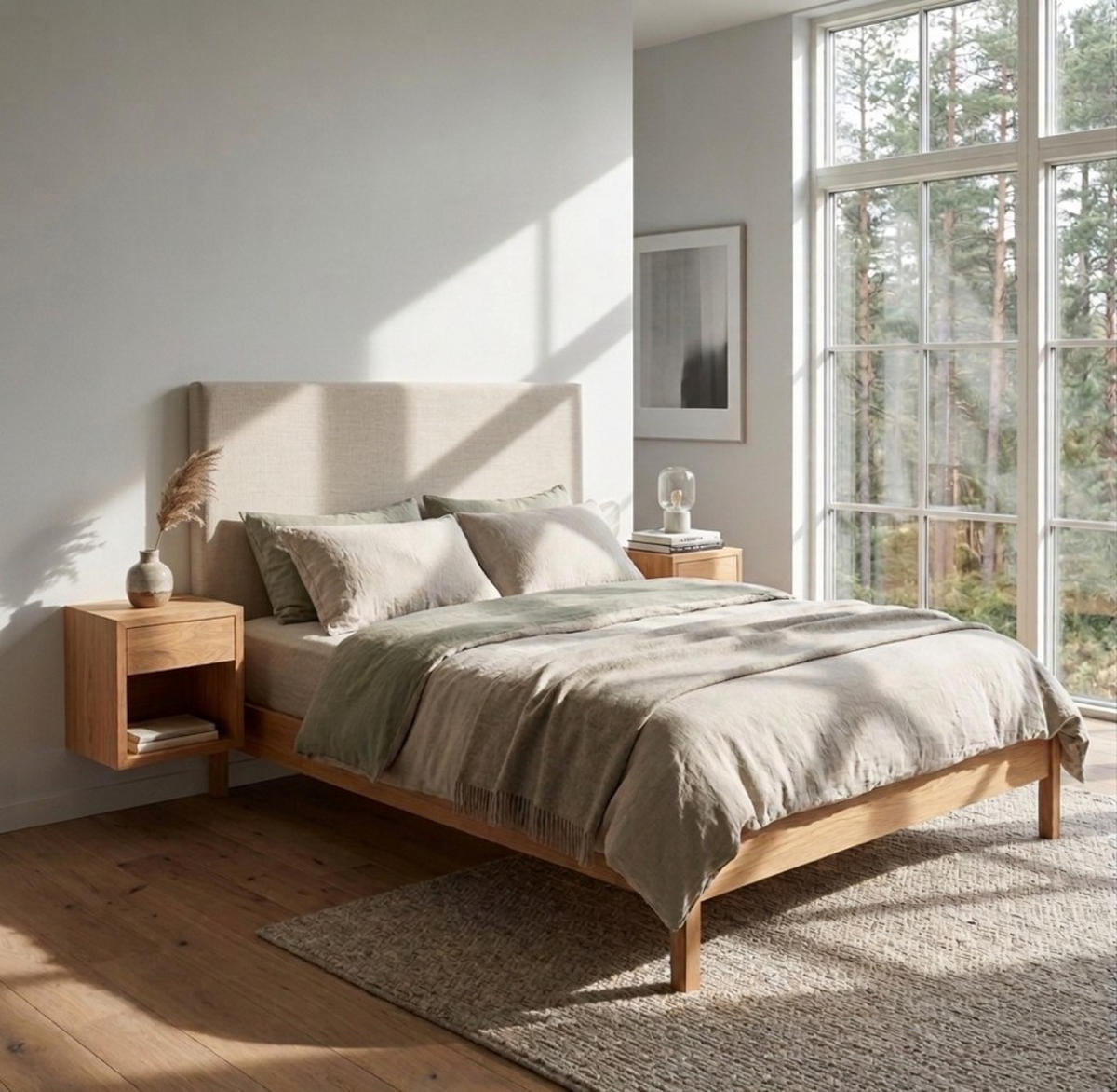 NACHTTISCH Hugo 2er Set, Eiche, 30/39/39 cm - Beige, Holz (39/39/30cm) - WOODEK