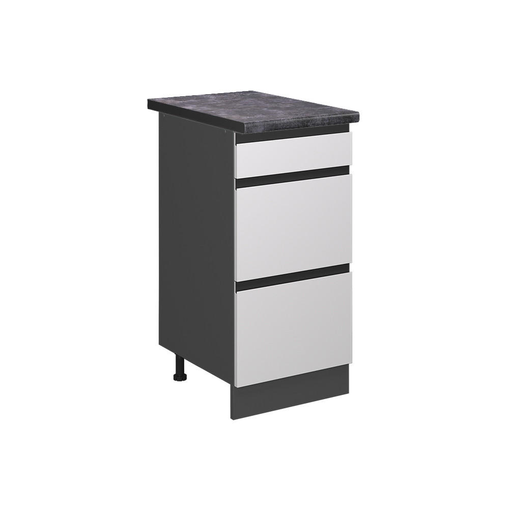 Vicco SPODNÍ SKŘÍŇKA KUCHYŇSKÉ LINKY R-Line Bílá 40 cm se zásuvkami, PD Antracit