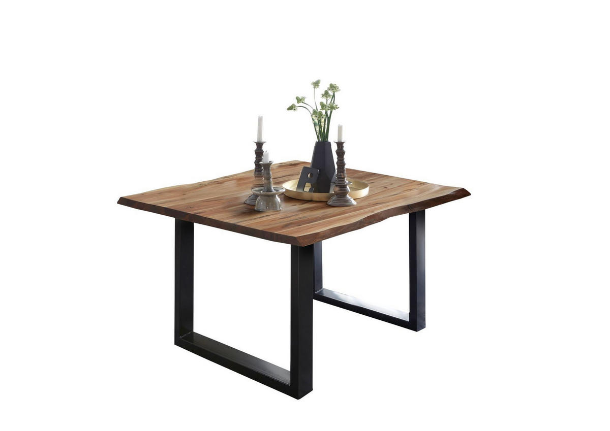 ESSTISCH NOAH - Beige/Schwarz, Holz/Metall (80/80/77cm) - SAM