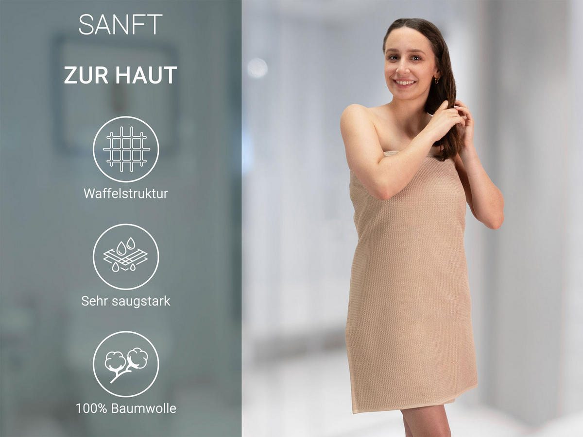 DUSCHTÜCHER, 3er-Set, 70x140 cm, 100% Baumwolle, Braun - Cappuccino, Textil (70/140cm) - Zollner