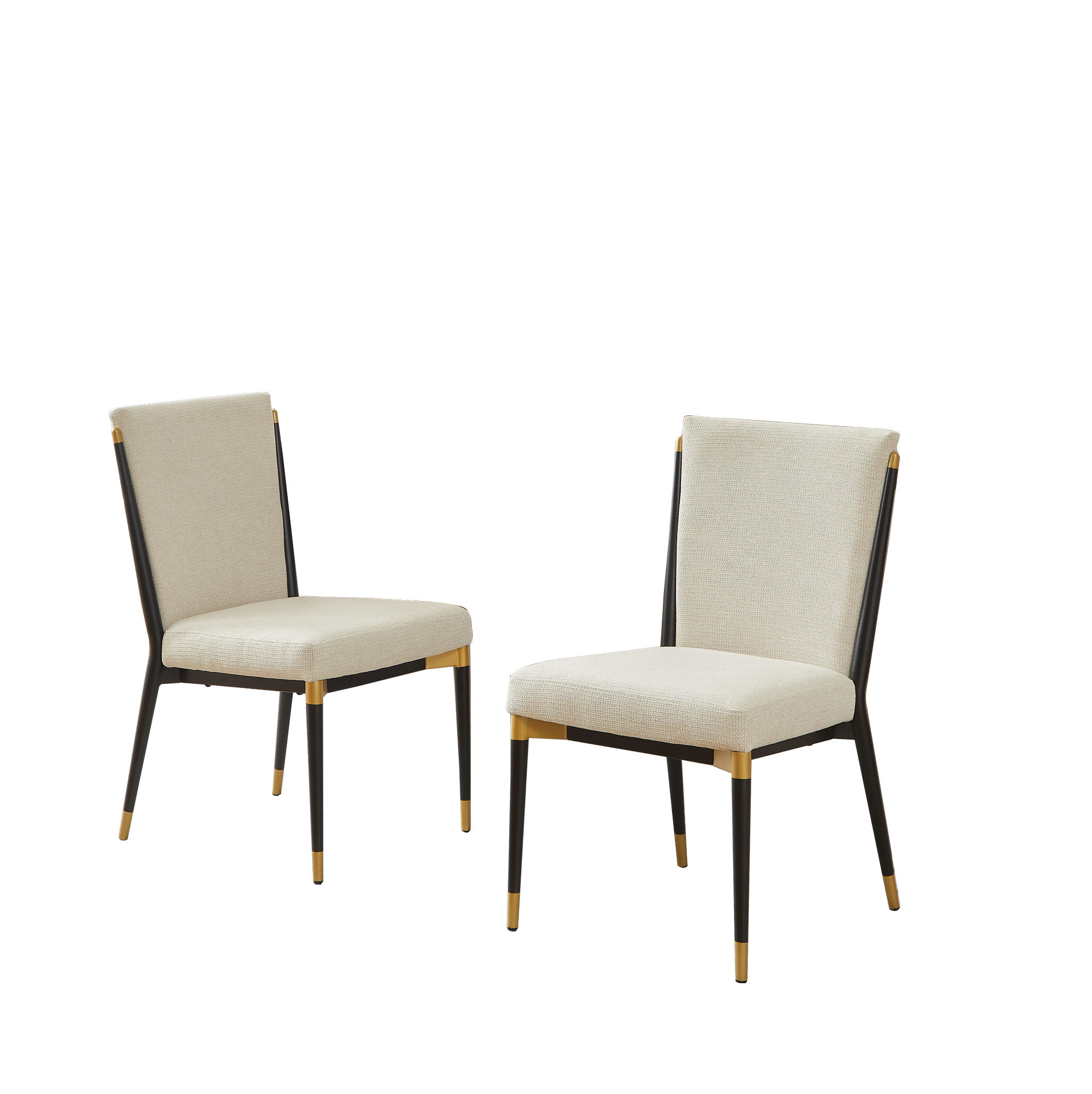 ESSZIMMERSTUHL 2er-Set skandinavischer Stil Stoff Beige - Beige, Metall (49/85/59cm) - Meubliv