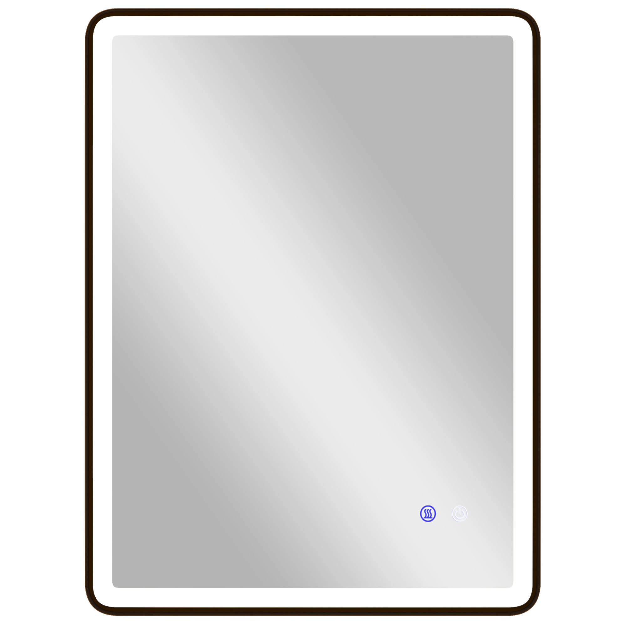 BADEZIMMERSPIEGEL Hartglas Metall Schwarz - Schwarz, Glas (5/60/80cm) - HOMCOM