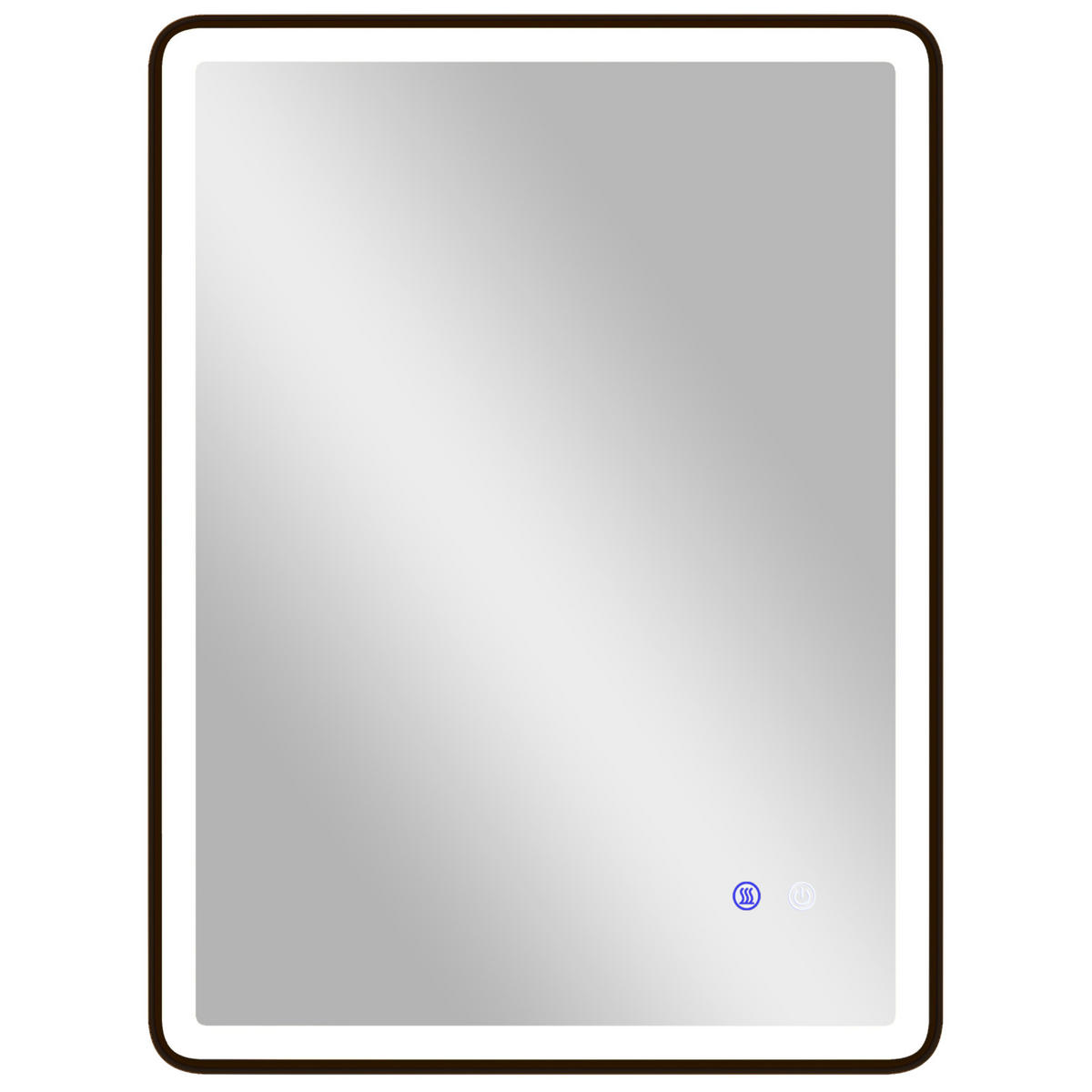 BADEZIMMERSPIEGEL Hartglas Metall Schwarz - Schwarz, Glas (5/60/80cm) - HOMCOM