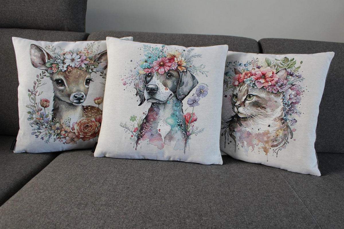 KISSENHÜLLE FANTASIE - Beige, Textil (45/45cm) - Yve! decoration