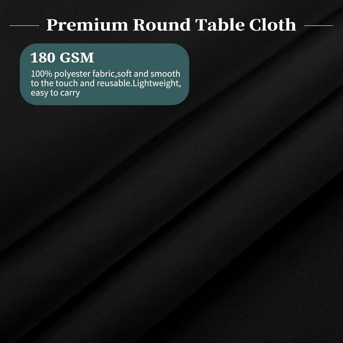 TISCHDECKE 2er-Set Polyester Schwarz 229 cm - Schwarz, Textil (229/229/1cm)