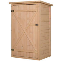 GARTENHAUS Geräteschuppen mit Regalböden, Lagerschuppen für Garten, Tanne, Naturholz - Fichtefarben, Holz (56/115/75cm) - Outsunny