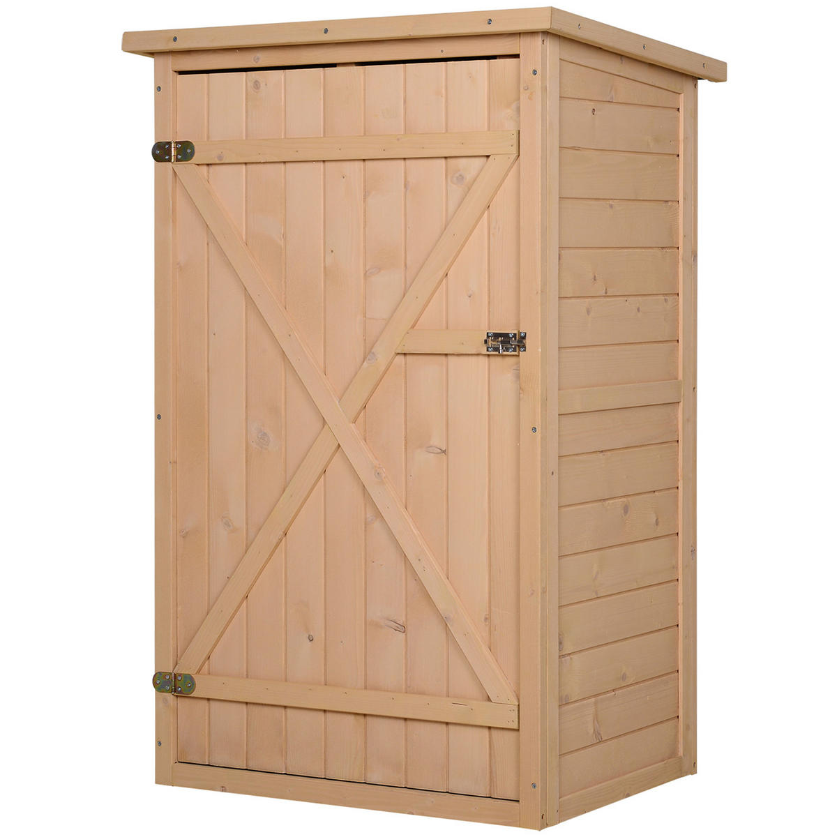 GARTENHAUS Geräteschuppen mit Regalböden, Lagerschuppen für Garten, Tanne, Naturholz - Fichtefarben, Holz (56/115/75cm) - Outsunny
