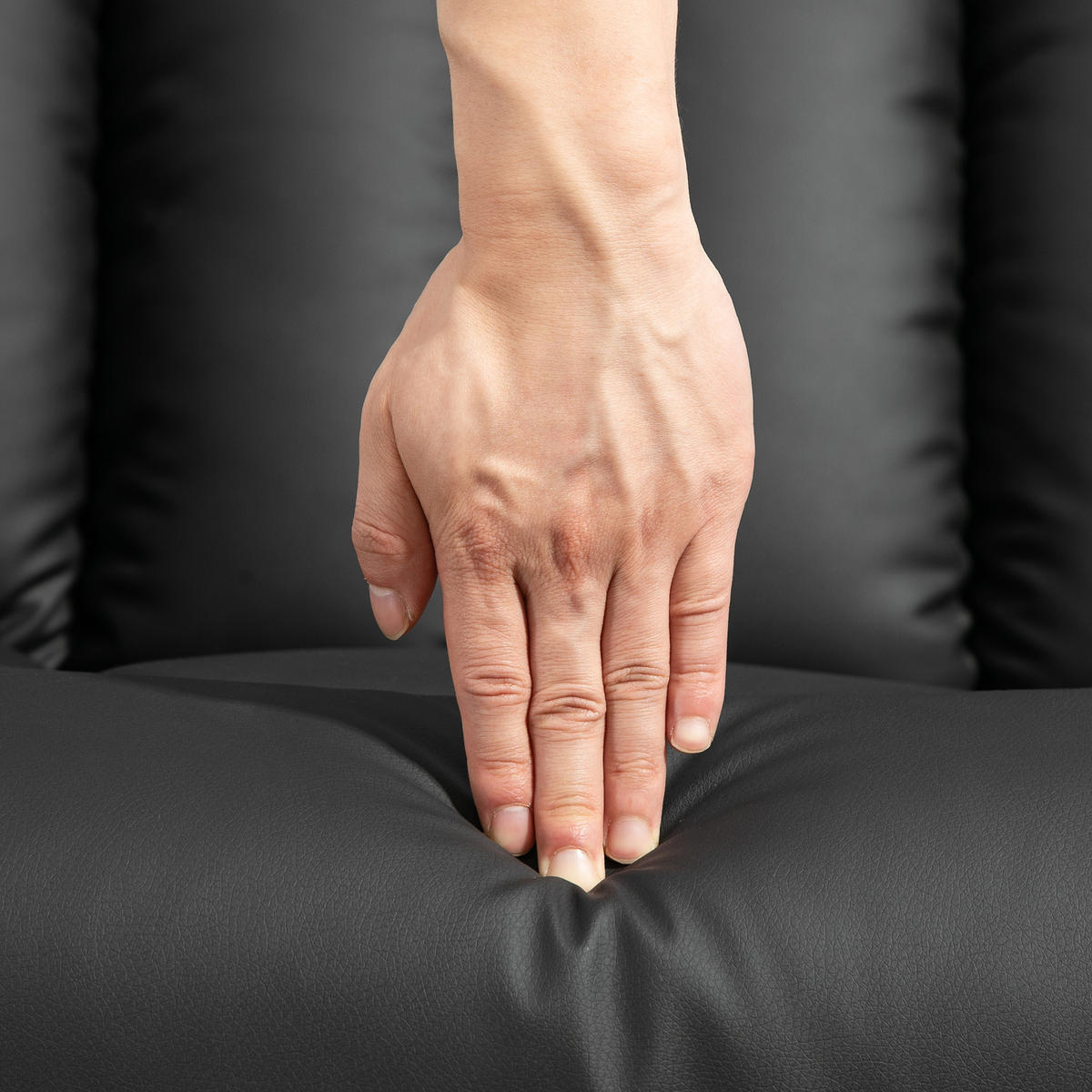 SESSEL mit Aufstehhilfe Kunstleder schwarz - Schwarz, Leder/Holzwerkstoff (80/104/94cm) - HOMCOM