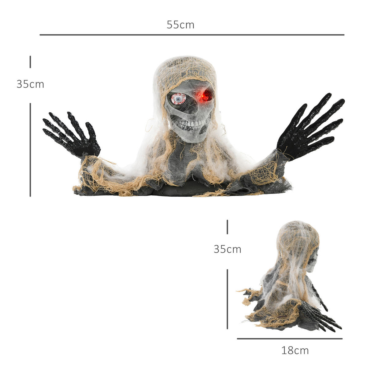 HALLOWEEN DECORATIONS - Multicolor, Kunststoff (18/35/55cm) - HOMCOM
