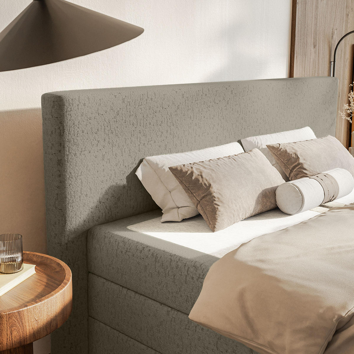 BOXSPRINGBETT Velipoja Premium 140x200 cm, Taupe - Taupe, Textil (140/200cm) - Fedve