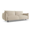 3-SITZER SOFA mit Schlaffunktion Chenille Stoff Beige - Beige/Schwarz, Textil/Metall (230/86/105cm) - Makamii
