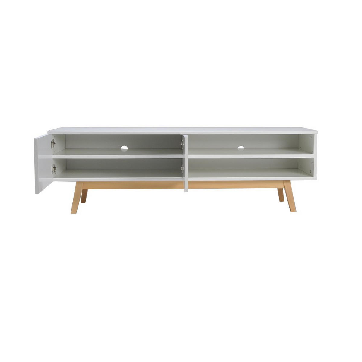 LOWBOARD HOME / TV-Element 160cm mit 2 Türen + 1 Nische / Weiß - Weiß, Holzwerkstoff (42/50/160cm) - Weber Industries