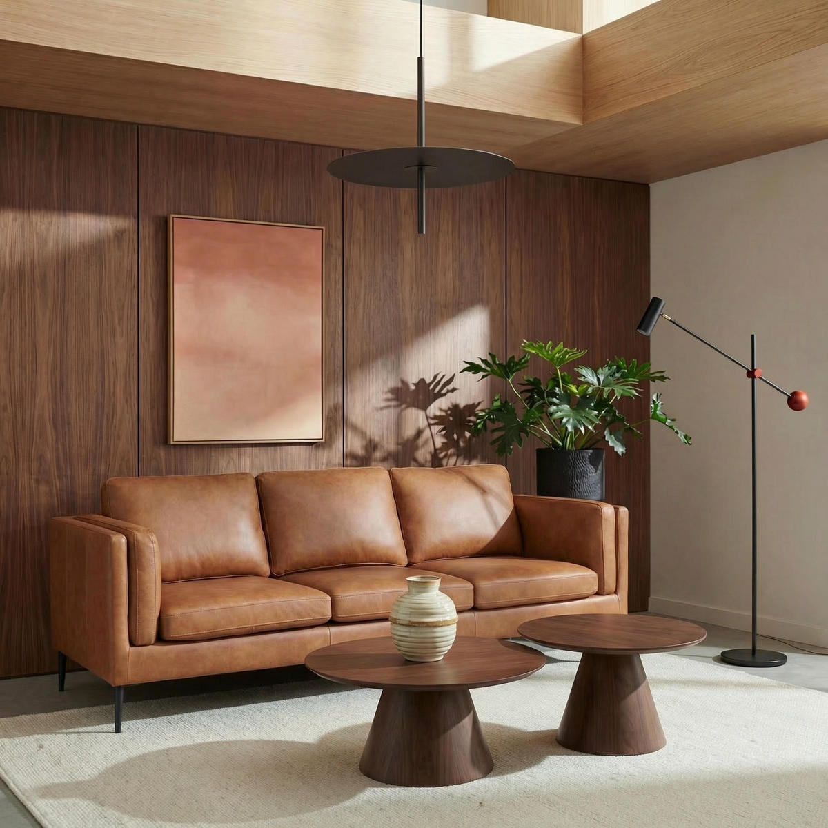 DREISITZER-SOFA Echtleder Braun - Schwarz/Braun, Leder/Metall (220/83/88cm) - Furnhouse