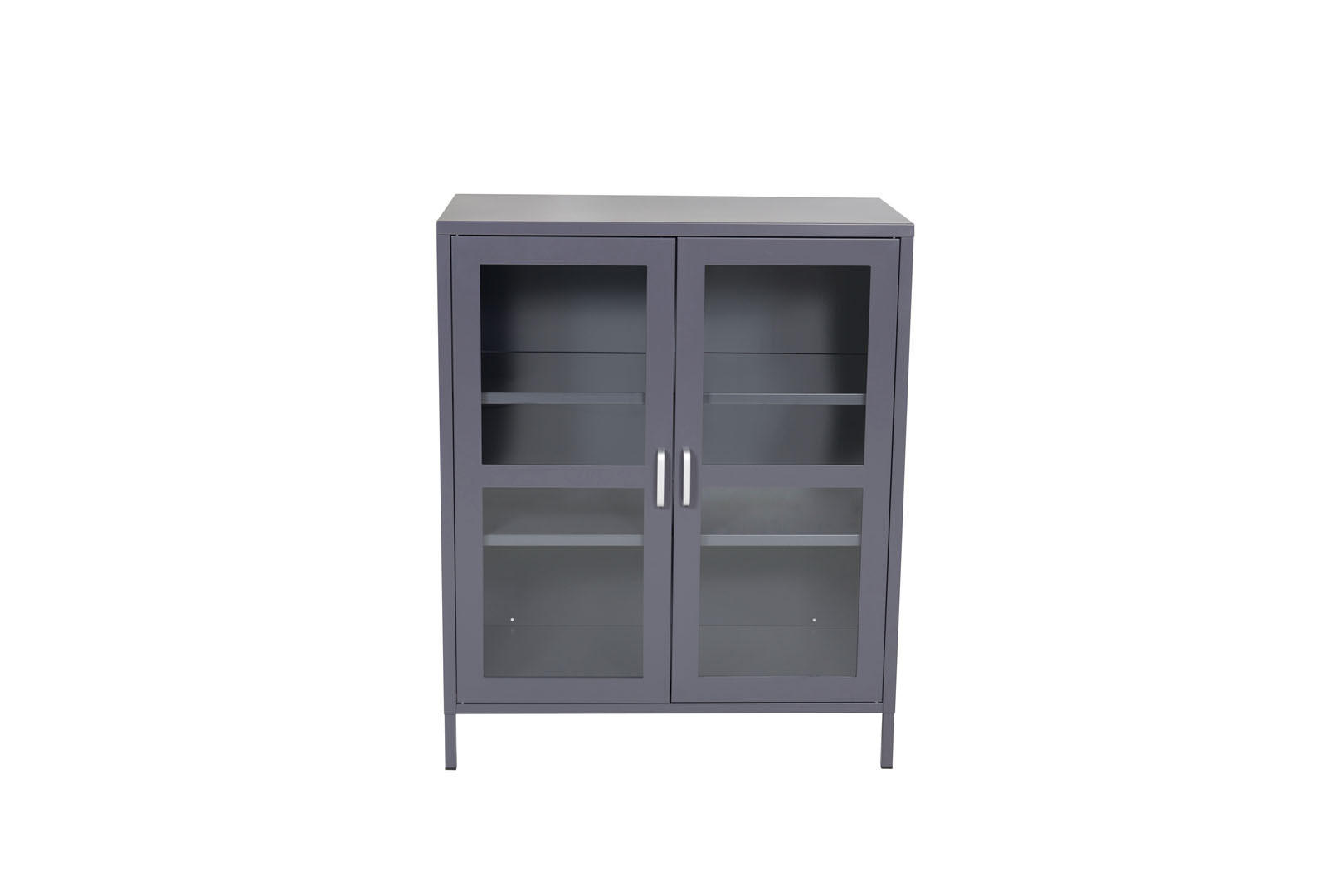 VITRINE hellgrau - Hellgrau, Holzwerkstoff (80/97/43cm) - ebuy24