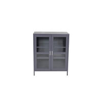 VITRINE hellgrau - Hellgrau, Holzwerkstoff (80/97/43cm) - ebuy24