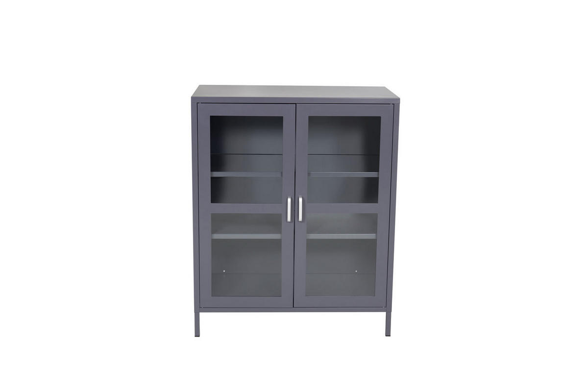VITRINE hellgrau - Hellgrau, Holzwerkstoff (80/97/43cm) - ebuy24