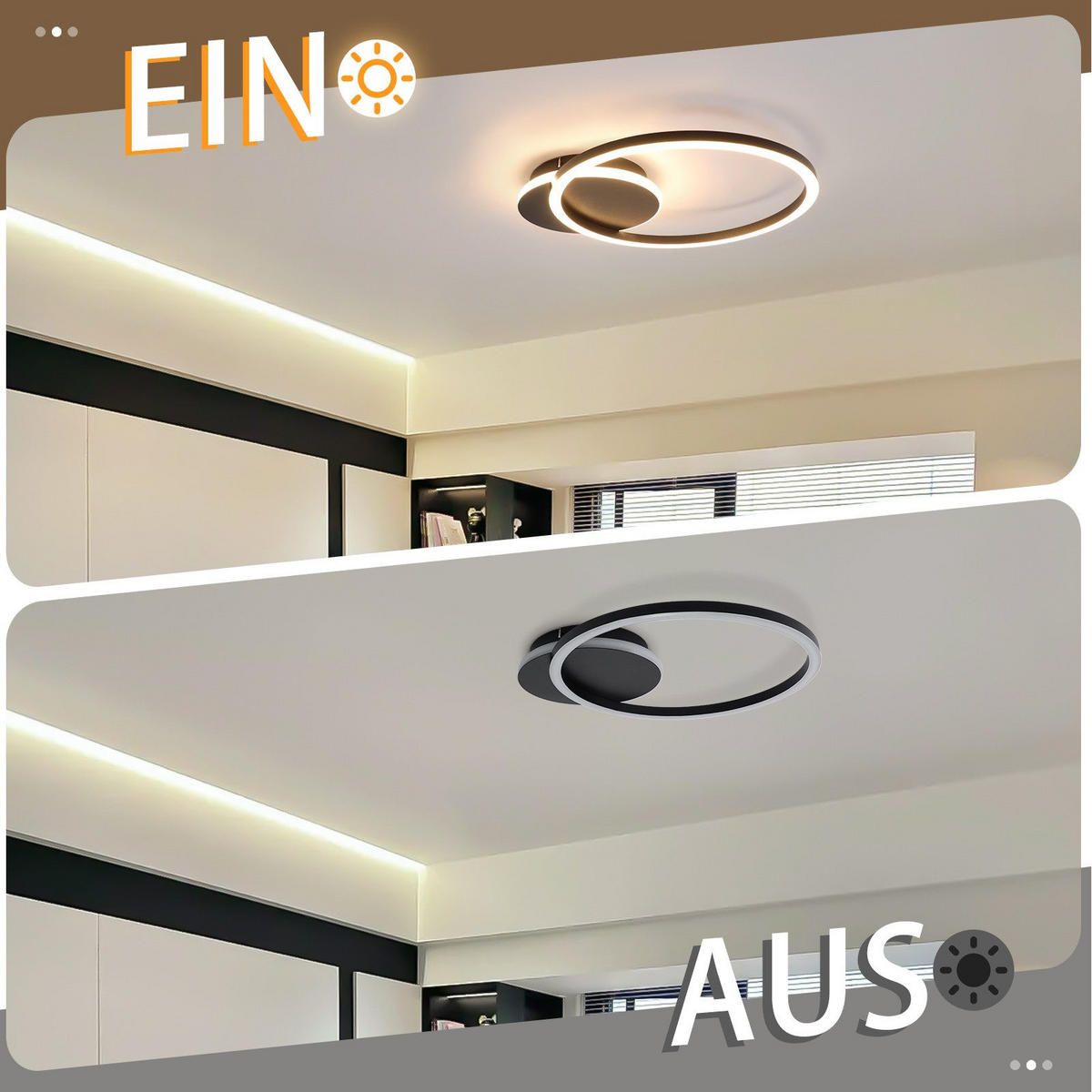 LED-DECKENLEUCHTE Majewski 30/35/5cm - Schwarz, Metall (35/30/5cm) - Nettlife