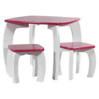 HOCKER und TISCH, 96x48x42cm, 3-tlg. - Rosa, Holzwerkstoff (96/42/48cm) - Wanderlust
