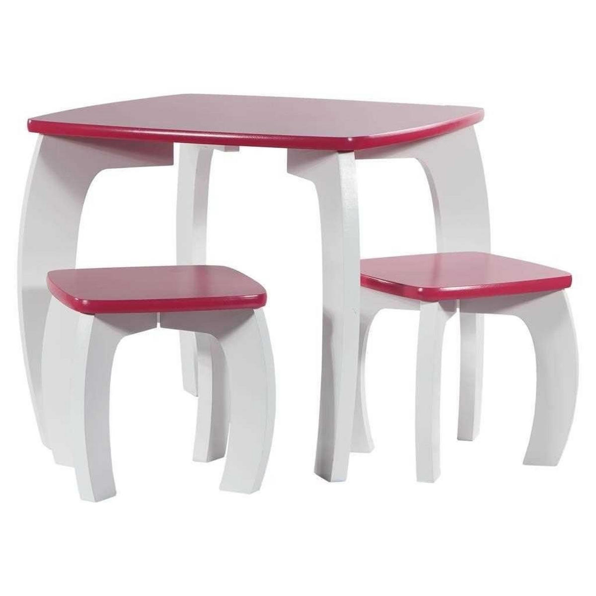 HOCKER und TISCH, 96x48x42cm, 3-tlg. - Rosa, Holzwerkstoff (96/42/48cm) - Wanderlust