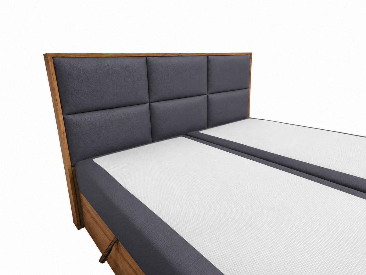 BOXSPRINGBETT Loly 140x200 cm H4 Taschenfederkern Anthrazit - Anthrazit, Textil (140/200cm) - KS Home Concept