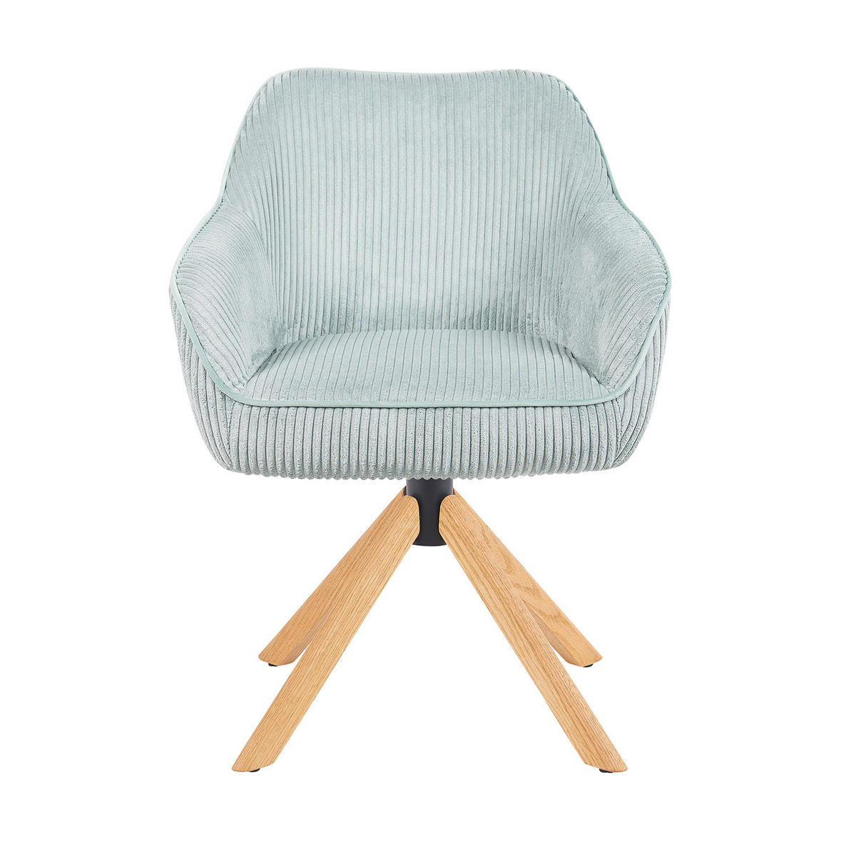 ARMLEHNSTUHL Mika-Luis 2er-Set - Honigeiche/Hellblau, Eichenholz/Holz (60/82/61cm) - DUBI Möbel