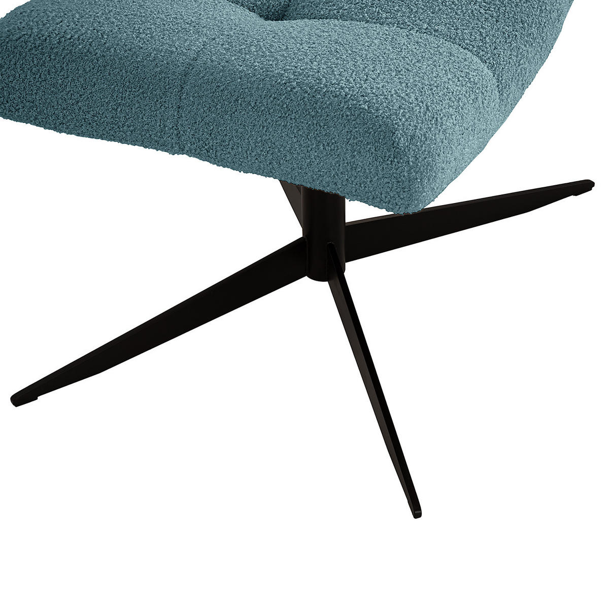 POLSTERHOCKER - Blau/Schwarz, Textil/Metall (67/47/50cm) - home24