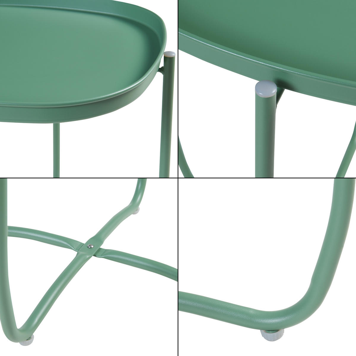 TABLETTTISCH Sandefjord - Grün, Metall (46/46/53cm) - [en.casa]
