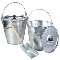 GARTENWERKZEUGSET 5-teilig, verzinkt, Zinkeimer mit Schaufel - Silberfarben, Metall (36/36/42cm) - Westfalia