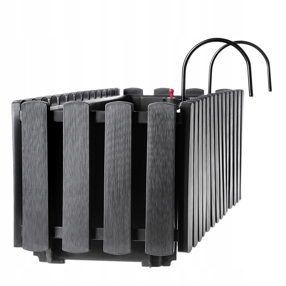 BLUMENKASTEN mit Griffen und Bewässerungssystem, 60 cm, Anthrazit - Anthrazit, Kunststoff (18/58cm) - KADAX