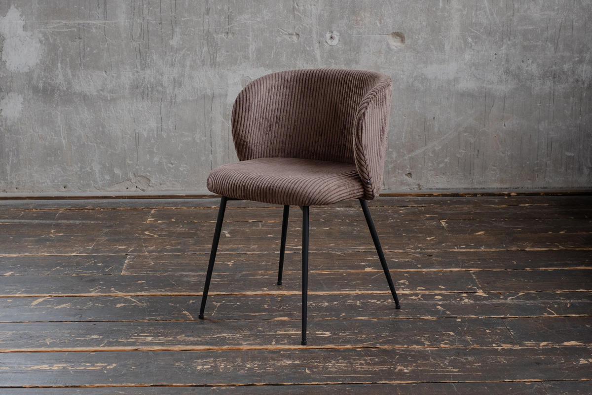 ESSZIMMERSTUHL LENA Braun Cord - Dunkelbraun/Braun, Textil (54/78/53cm) - KAWOLA