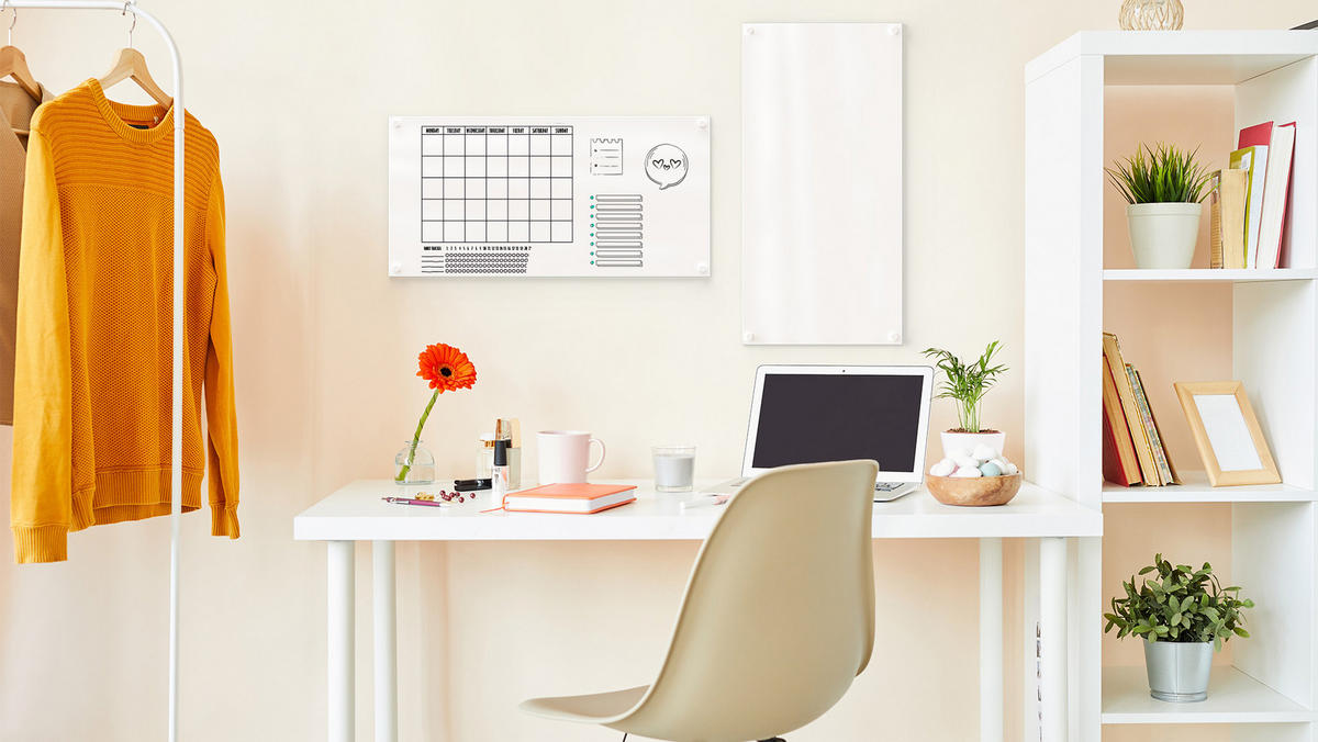 MAGNETPLATTE rahmenloses SLIMboard – Magnetisches trocken abwischbares Whiteboard 60×30 cm - Weiß, Metall (60/40/0.3cm) - ALLboards