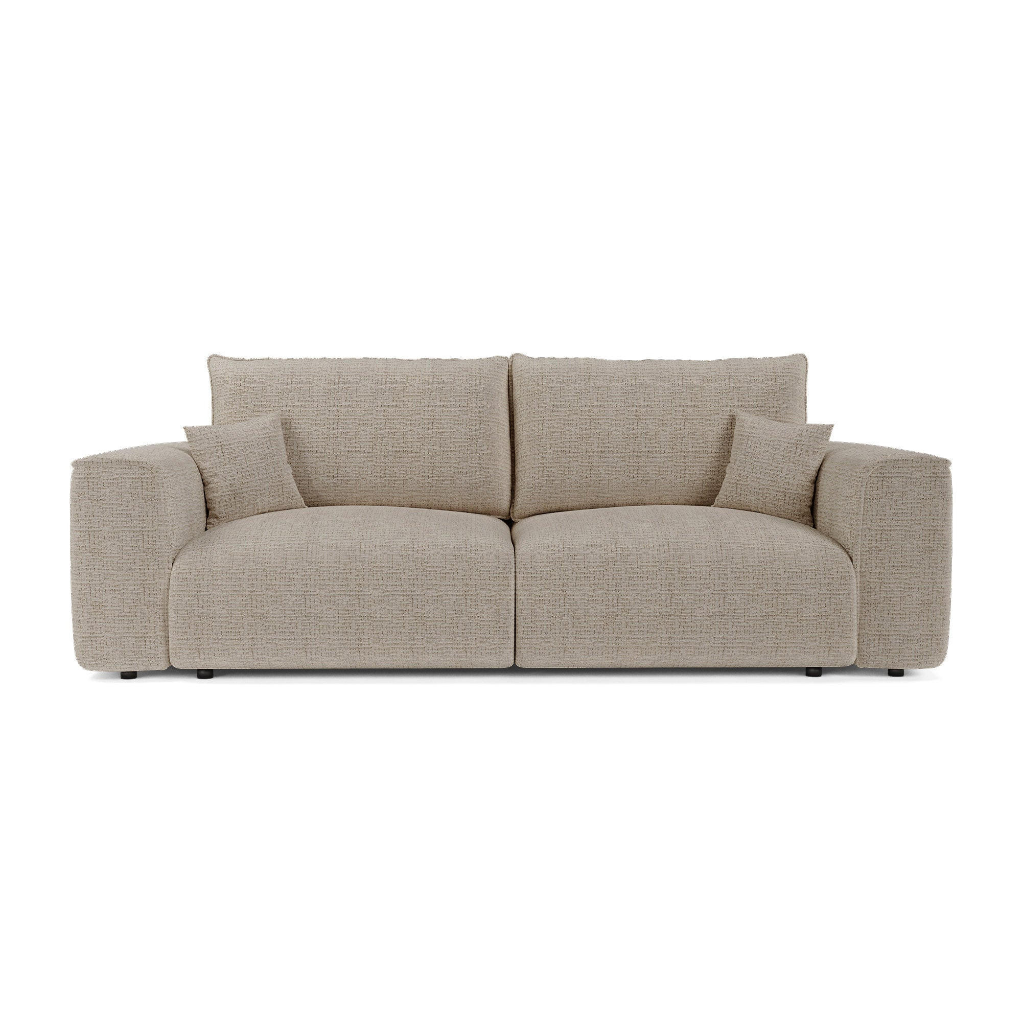 SCHLAFSOFA mit Stauraum COMO Kettgewebe mit weichem Griff Beige 254cm - Beige, Textil (254/78/95cm) - Premium Interiors