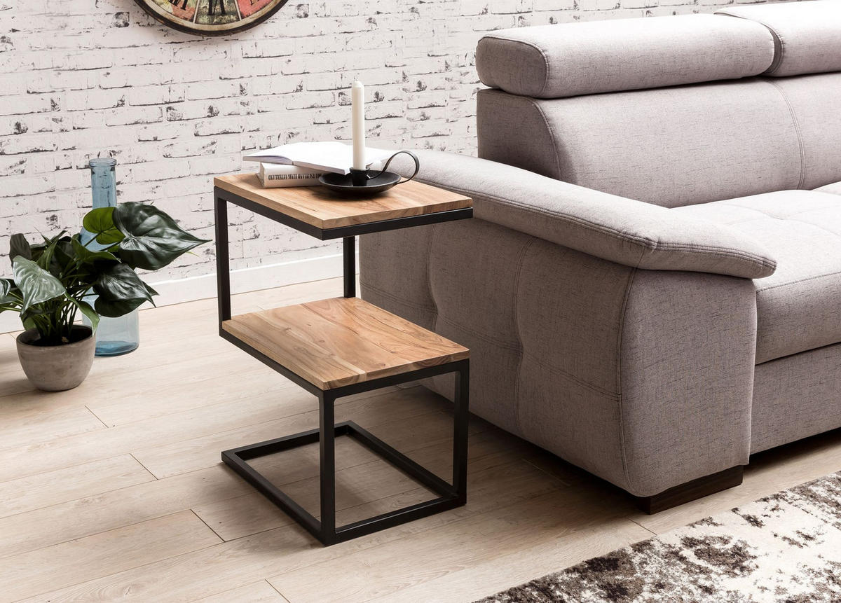 ECKIGER Beistelltisch MEPA S-Design - Akaziefarben, Holz (45/30/60cm) - tinkaro