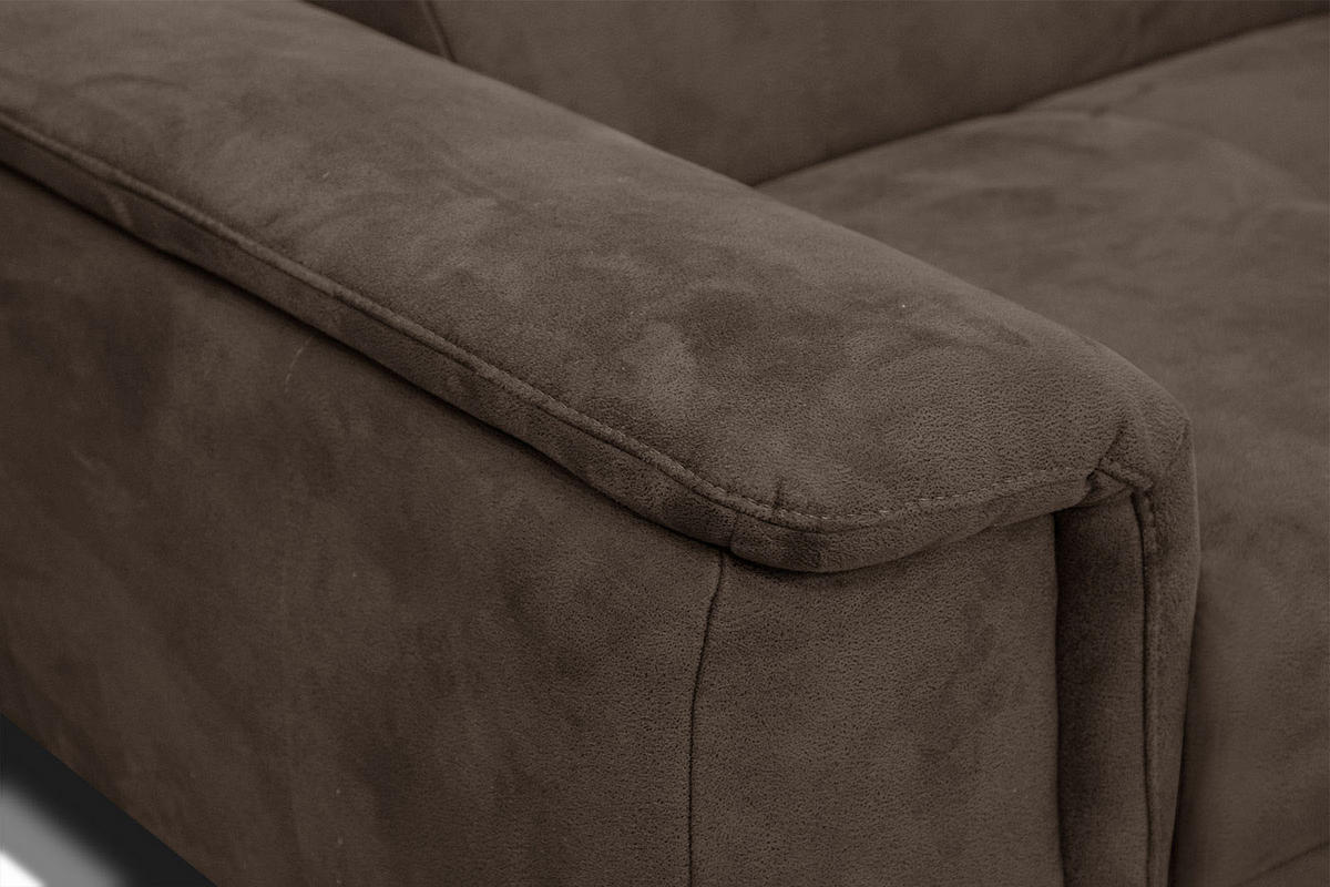 ECKSOFA FIERO 4-Sitzer, dunkelbraun - Dunkelbraun/Schwarz, Holzwerkstoff/Textil (288/170cm) - Courtois Laville