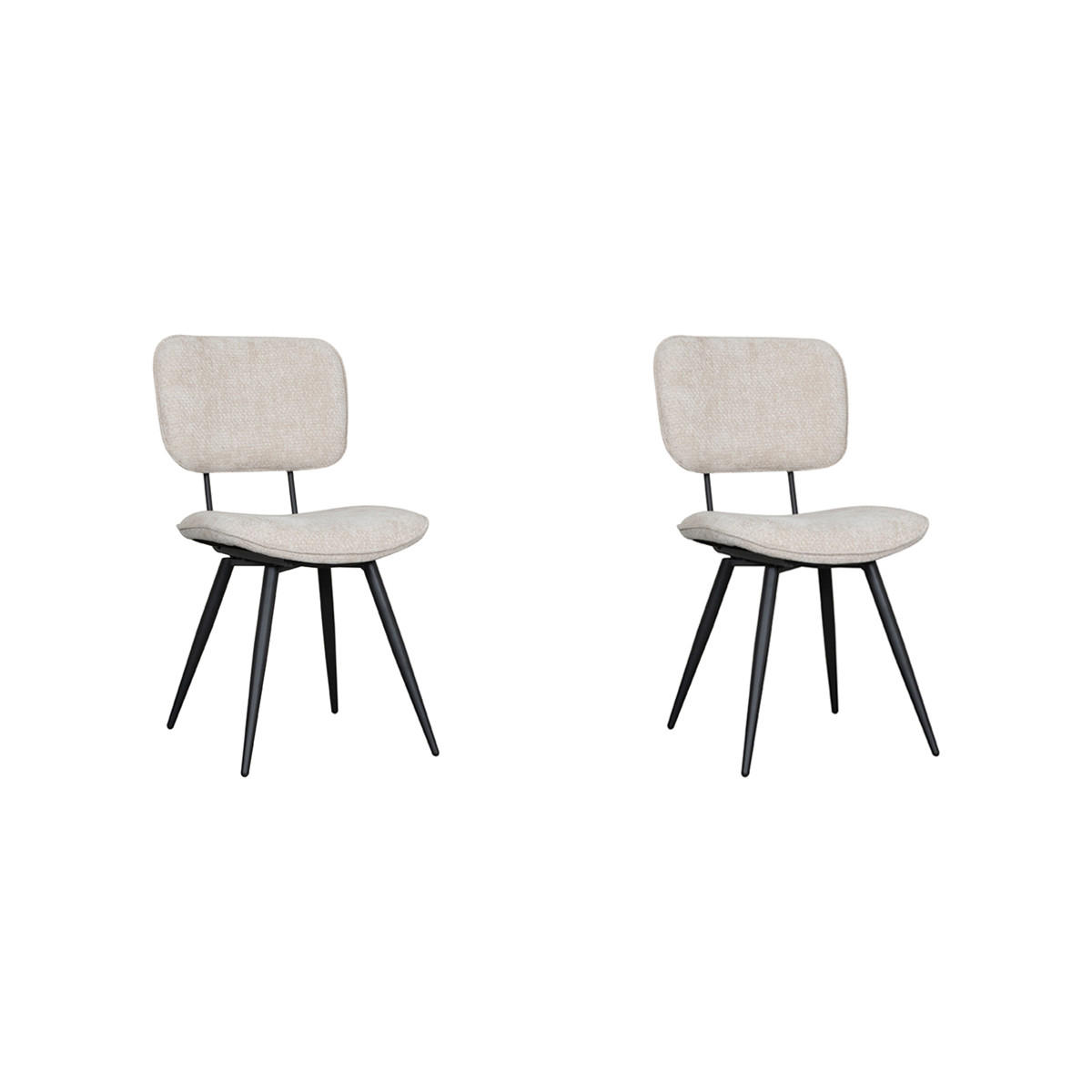 ESSZIMMERSTUHL Liva Beige 60/49/87 cm 2er-Set - Creme, Textil (49/87/60cm) - LABEL51