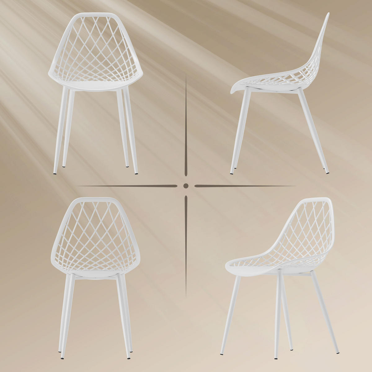 STÜHLE Weiß 4 Stück - Weiß, Kunststoff (48.5/84/51cm) - GiPP