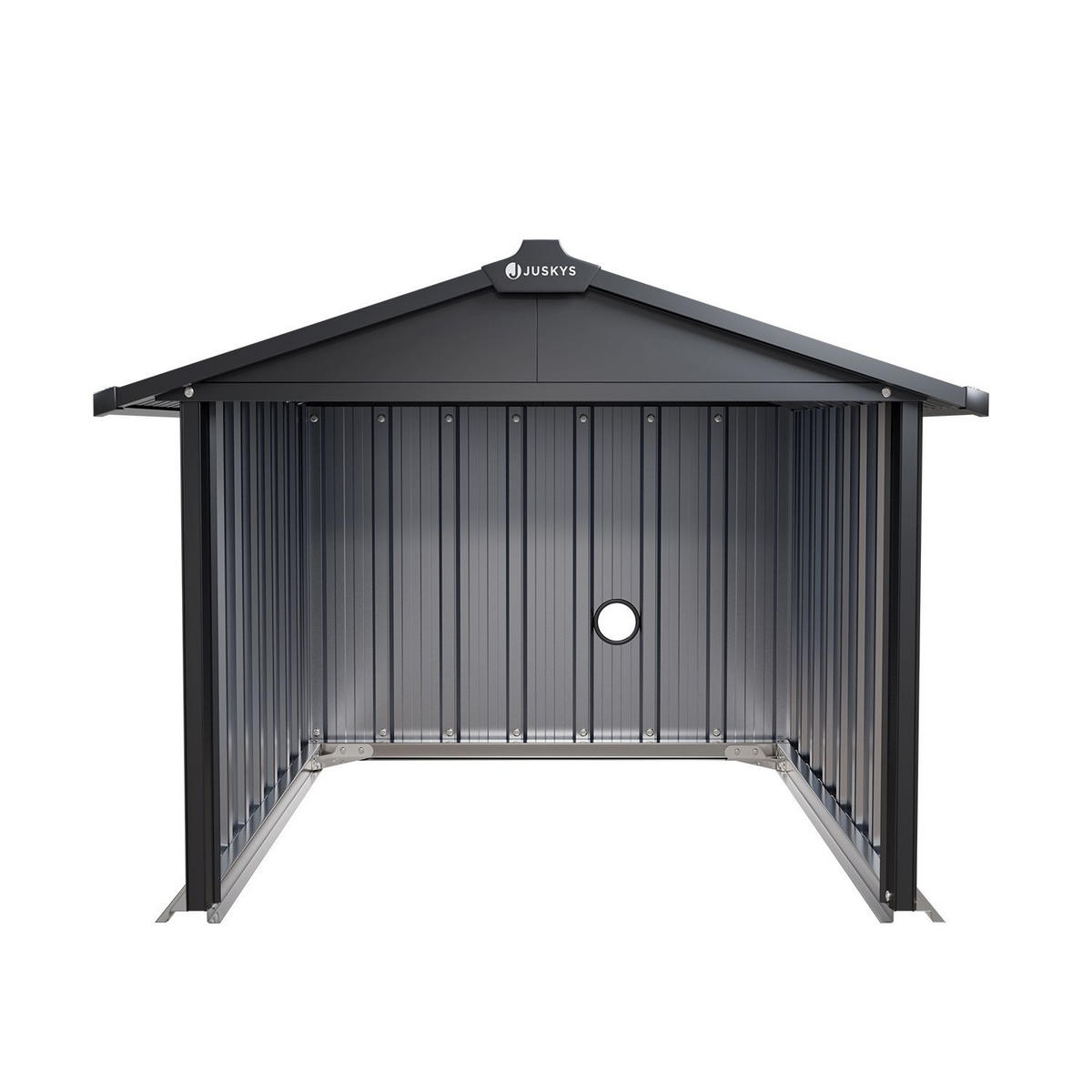 MÄHROBOTER-GARAGE MGMT1 Metall mit Satteldach - Anthrazit, Metall (89/63/98cm) - Juskys