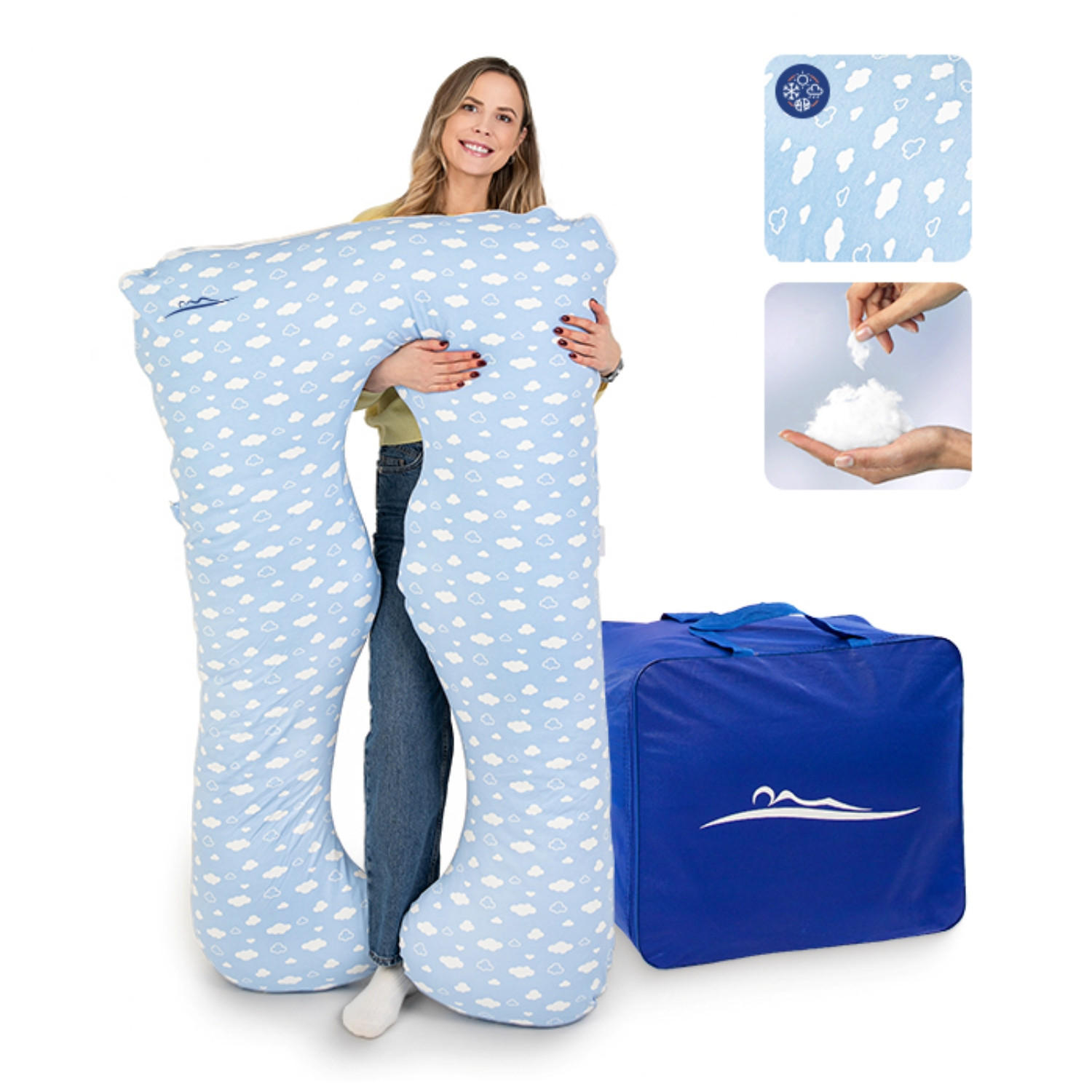 KOMFORTKISSEN - Blau, Textil (100/150cm) - KomfortKissen